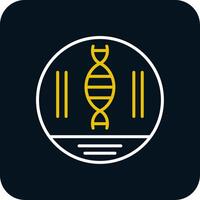 DNA Strand Linie Gelb Weiß Symbol vektor