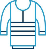 Sweatshirt Linie Blau zwei Farbe Symbol vektor