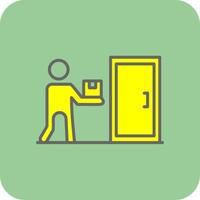 Tür zu Tür Lieferung gefüllt Gelb Symbol vektor