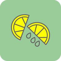 Zitrone Scheibe gefüllt Gelb Symbol vektor