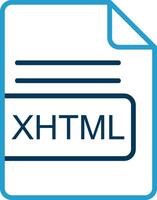 xhtml fil formatera linje blå två Färg ikon vektor