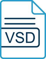 vsd Datei Format Linie Blau zwei Farbe Symbol vektor