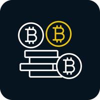 Bitcoins Bitcoins Linie rot Kreis Symbol vektor