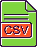 csv fil formatera fylld design ikon vektor