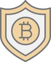 Bitcoin sichern Linie gefüllt Licht Symbol vektor
