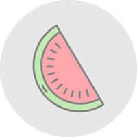 Wassermelone Linie gefüllt Licht Symbol vektor