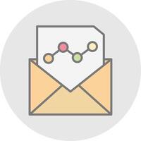 Email Marketing Linie gefüllt Licht Symbol vektor