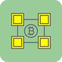 blockchain blockchain fylld gul ikon vektor