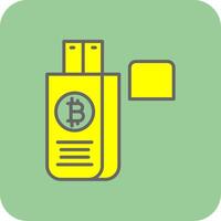 bitcoin kör fylld gul ikon vektor