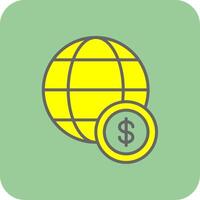 global ekonomi fylld gul ikon vektor