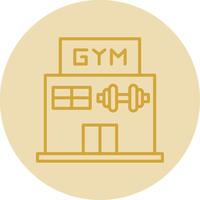 Gym linje gul cirkel ikon vektor