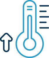 termometer linje blå två Färg ikon vektor