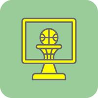 basketboll fylld gul ikon vektor
