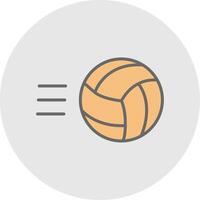 Volley Ball Linie gefüllt Licht Symbol vektor