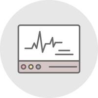 EKG Monitor Linie gefüllt Licht Symbol vektor