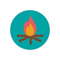 Lagerfeuer Flamme Camping isolierte Symbol vektor