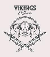 vikings warriors tryckt t-shirt mall vektor