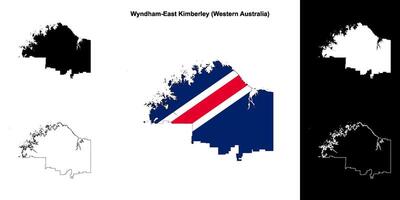 wyndham-öst kimberley tom översikt Karta uppsättning vektor