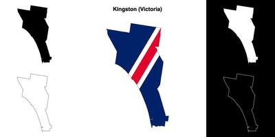 Kingston leer Gliederung Karte einstellen vektor