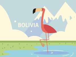 bolivia flamingo landskap vektor