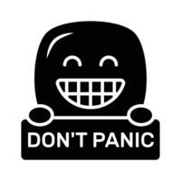 gör inte panik emoji design, anpassningsbar platt stil vektor