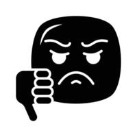 vorsichtig gefertigt tolle Symbol von nicht gefallen Emoji, einzigartig und kreativ vektor