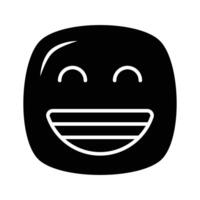 entusiastisk emoji ikon, Lycklig ansikte design vektor