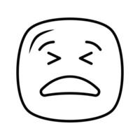 schmerzlich Ausdruck, modisch Symbol von Schmerzen Emoji, editierbar vektor