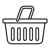Einkaufen Korb Symbol Gliederung . Geschäft Verkauf online vektor