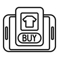 Tablette online Einkaufen Symbol Gliederung . Internet Verkauf vektor
