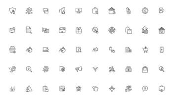 digital företag linjär ikoner samling.set av tunn linje webb ikon uppsättning, enkel översikt ikoner samling, pixel perfekt ikoner, vektor