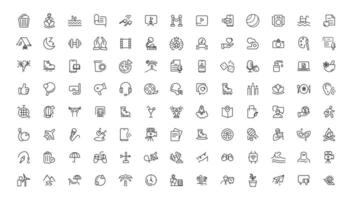 hobby och rekreation linjär ikoner samling.set av tunn linje webb ikon uppsättning, enkel översikt ikoner samling, pixel perfekt ikoner, vektor