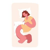 kvinna som sover i bekväm position vektor