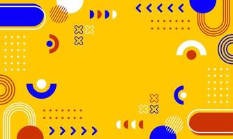 modern abstrakt Hintergrund mit Memphis Elemente im Gelb und retro thematisch Plakate Banner und Webseite Landung Seiten. vektor