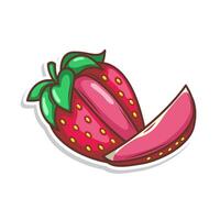 hand dra jordgubb frukt illustration konst vektor