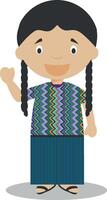 karaktär från guatemala klädd i de traditionell sätt illustration. barn av de värld samling. vektor