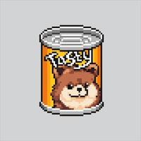 Pixel Kunst Illustration Haustier Lebensmittel. pixelig Katze Hund Lebensmittel. Katze Hund Haustier Essen pixelig zum das Pixel Kunst Spiel und Symbol zum Webseite und Spiel. alt Schule retro. vektor