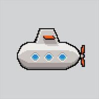 Pixel Kunst Illustration U-Boot Medaille. pixelig U-Boot. Militär- U-Boot pixelig zum das Pixel Kunst Spiel und Symbol zum Webseite und Spiel. alt Schule retro. vektor