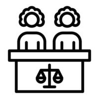 Gericht Jury Vektor Linie Symbol Design