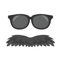 illustration av mustasch och glasögon vektor