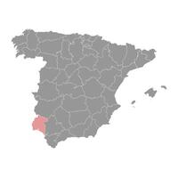 Karta av de provins av en huelva, administrativ division av Spanien. illustration. vektor