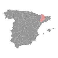 Karta av de provins av en lleida, administrativ division av Spanien. illustration. vektor