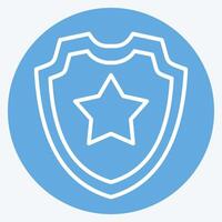 Symbol Schild 2. verbunden zu Sicherheit Symbol. Blau Augen Stil. einfach Design Illustration vektor