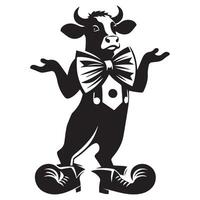 clown ko med en stor rosett slips hög kvalitet illustration vektor