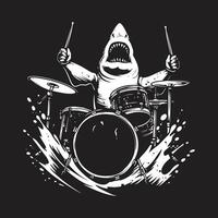 haj spelar de trummor illustration vektor