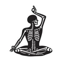 Skelett Silhouette - - Yoga Skelett im ein Pose Illustration vektor