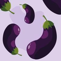 mönster av färska aubergine grönsaker vektor