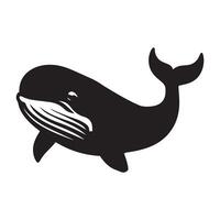Illustration von ein süß Wal im schwarz und Weiß vektor