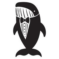 val - brud och brudgum valar illustration i svart och vit vektor