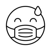 krank Emoji Design, Gesicht Maske auf Emoji Gesicht vektor